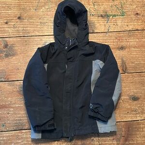 Lands End Boys Squall Waterproof Jacket Coat Black and Grey Size Large (7)
